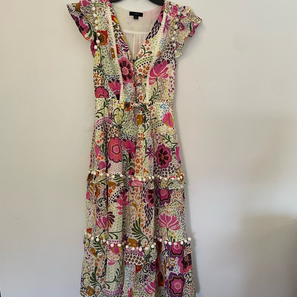 Jcrew Pom-pom dress in Ratti® retro floral